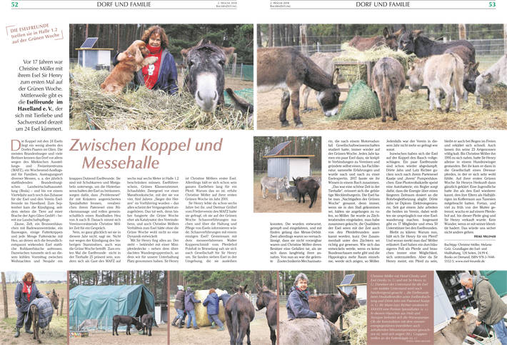 Eselfreunde im Havelland e.V. in der Bauernzeitung Eselfreunde im Havelland e.V. in der Bauernzeitung