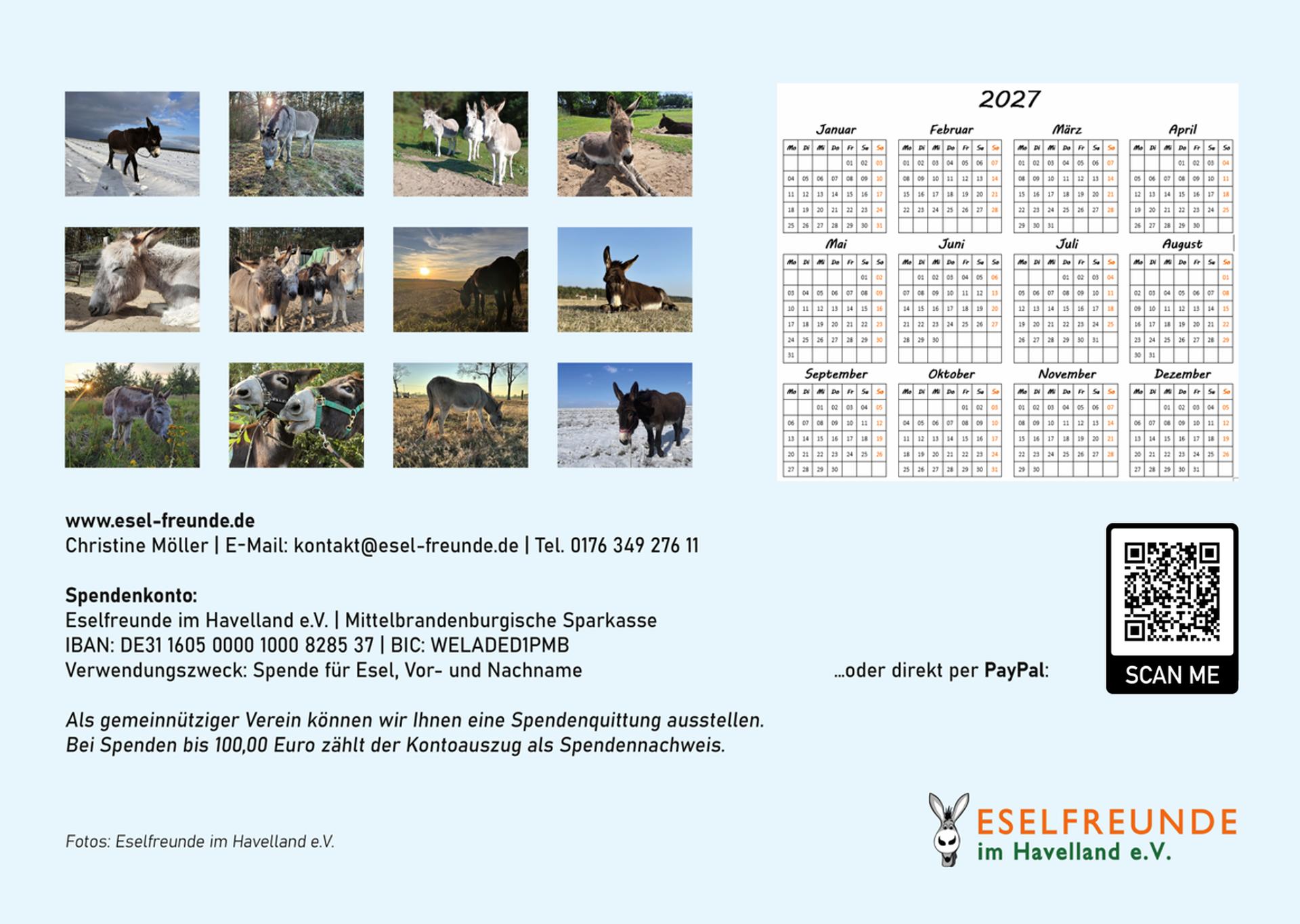 Esel Kalender 2026 Ruckseite 1920px